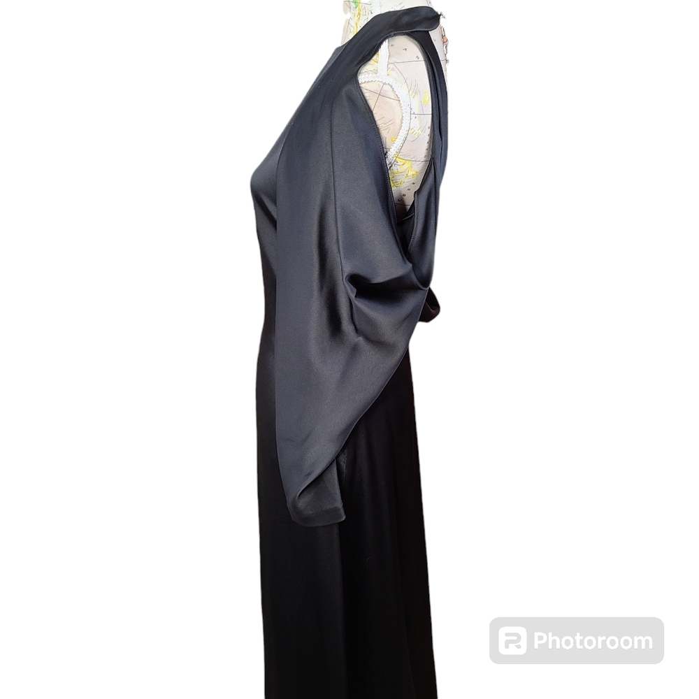Jonathan Simkhai Caitlyn Size 2 Black Fluid Backless Silver Chainlink Maxi Gown - Picture 13 of 16